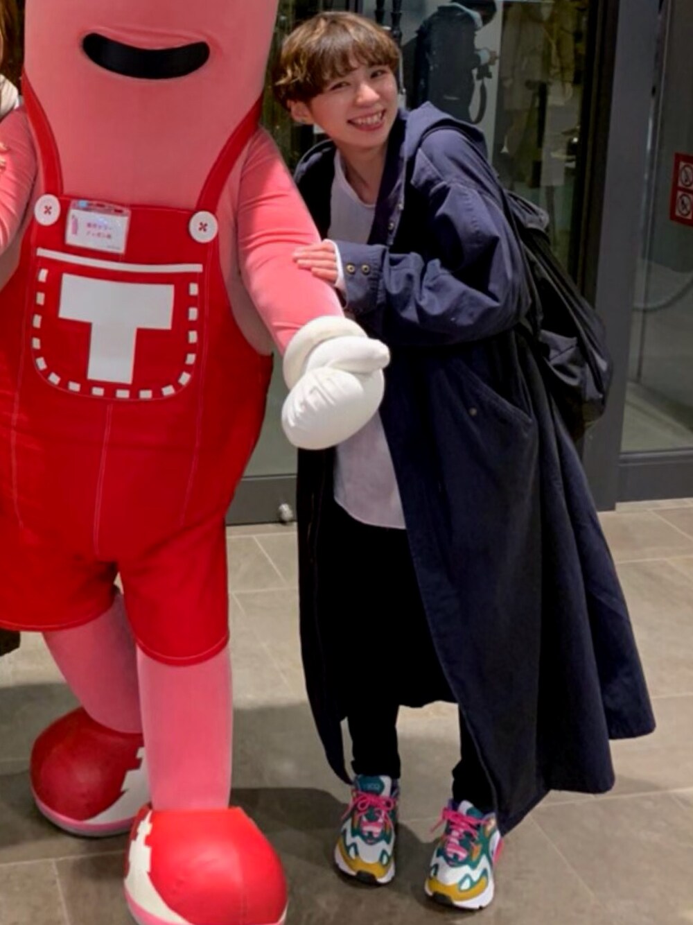 「KBFのKBF ミリタリーBIGコート（その他アウター、ブルー系）」を使った、tictactocさん（レディース・153cm）の冬コーディネートの1枚目の写真