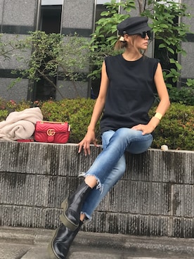 「FREE'S MART（フリーズマート）のアイテム（キャスケット）」を使った、MAMIさん（レディース・161cm）の夏コーディネート