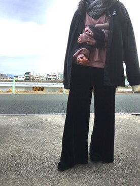 「one way（ワンウェイ）のアイテム（スウェット）」を使った、うたちさん（レディース・158cm）の冬コーディネート