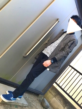 「AZUL by moussy（アズールバイマウジー）のアイテム（MA-1）」を使った、Søne:Rさん（メンズ・167cm）の冬コーディネート