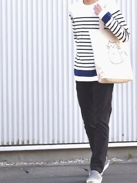 「猫」｜「アイテム（スリッポン）」を使った、Søne:Rさん（メンズ・168cm）の春コーディネート