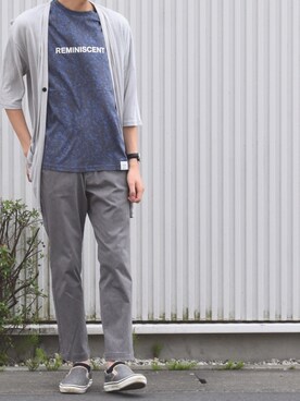 「AZUL by moussy（アズールバイマウジー）のアイテム（チノパンツ）」を使った、Søne:Rさん（メンズ・168cm）の春コーディネート