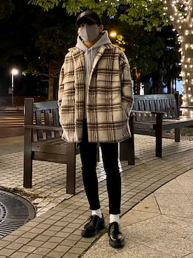 「UNIQLO（ユニクロ）のWOMEN ウルトラストレッチジーンズ（デニムパンツ）」を使った、yoshiさん（メンズ・160cm）の冬コーディネート