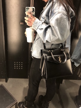 「Saint Laurent」｜「アイテム（デニムジャケット）」を使った、K A N O Nさん（レディース・157cm）の春コーディネート