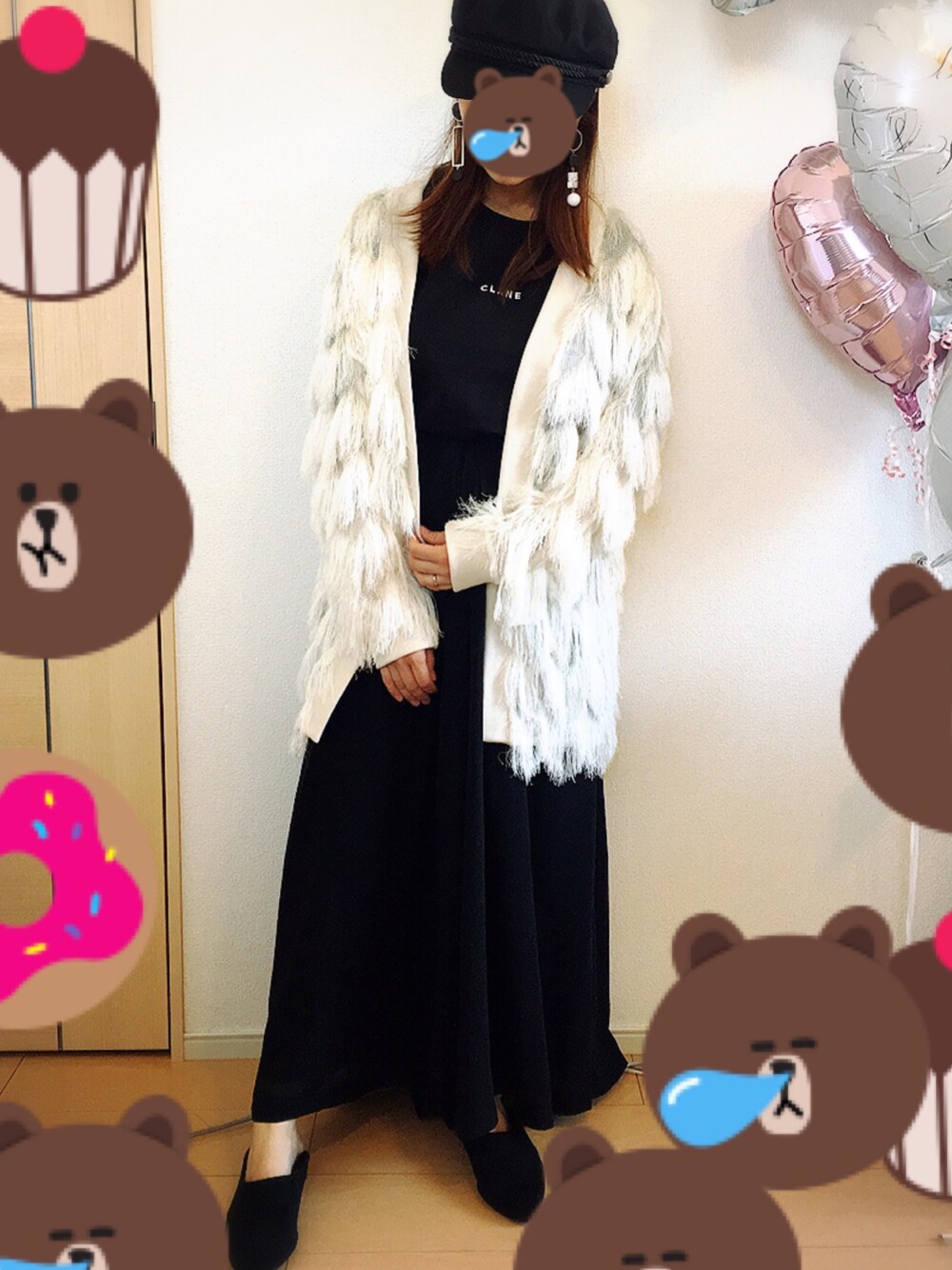 「ドラフトムルーア、ドラフトエヴリス、SLY、murua、EVRIS 」｜「MURUAのアシメピアス（ピアス（両耳用）、ブラック系）」を使った、YURIさん（レディース・156cm）の春コーディネートの1枚目の写真