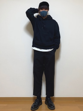 「Adoon plain（アドーンプレーン）のアイテム（パンツ）」を使った、きょみさん（メンズ・171cm・20代）の秋コーディネート