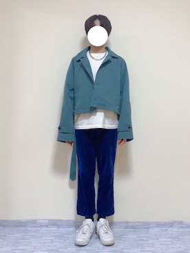 「AIVER（アイバー）のアイテム（トレンチコート）」を使った、きょみさん（メンズ・171cm）の秋コーディネート
