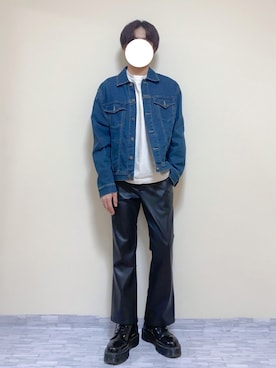 「Adoon plain（アドーンプレーン）のアイテム（パンツ）」を使った、きょみさん（メンズ・171cm・20代）の冬コーディネート