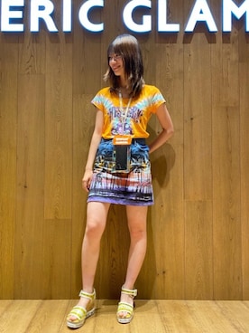 「HYSTERIC GLAMOUR（ヒステリックグラマー）のアイテム（スマホグッズ）」を使った、E r i K aさん（レディース・162cm）の夏コーディネート