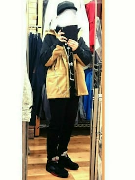 「エアジョーダン」｜「アイテム（マウンテンパーカー）」を使った、youさん（メンズ・164cm）の冬コーディネート