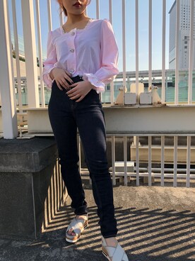 「CANNABIS LADIES（カンナビス レディース）のアイテム（トップス）」を使った、Haruna Akiyamaさん（レディース・156cm）の冬コーディネート