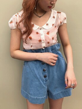 「CANNABIS LADIES（カンナビス レディース）のアイテム（トップス）」を使った、Haruna Akiyamaさん（レディース・156cm）の春コーディネート