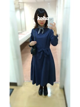 「YAECA」｜「アイテム（ワンピース/ドレス）」を使った、こはさん（レディース・155cm）の秋コーディネート