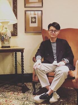 「initial（イニシャル）のアイテム（フォーマルスーツ/小物）」を使った、Louisonthegoさん（メンズ・180cm）の秋コーディネート