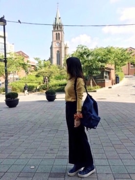 「韓国旅行」｜「アイテム（腕時計）」を使った、ay❤︎さん（レディース・154cm）の春コーディネート