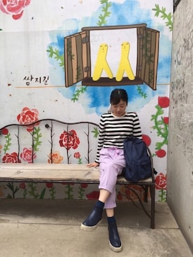 「cache cache（カシュ カシュ）のアイテム（バックパック/リュック）」を使った、ay❤︎さん（レディース・154cm）の春コーディネート