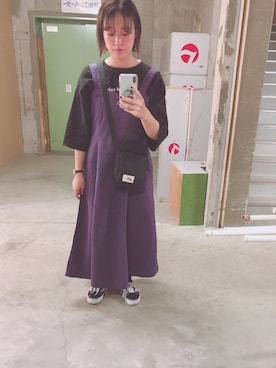 「Green　Parks（グリーンパークス）のアイテム（サロペット/オーバーオール）」を使った、meme.さん（レディース・160cm）の秋コーディネート