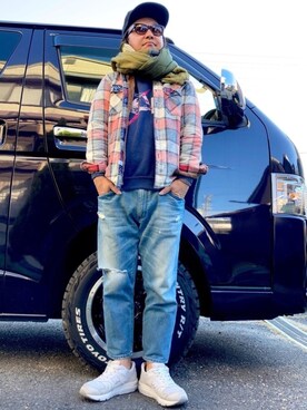 マフラーを使った 40代ファッション のメンズ人気ファッションコーディネート Wear