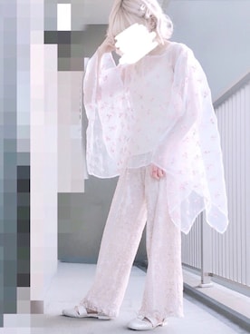 「オーガンジー」｜「アイテム（その他シューズ）」を使った、𝐿𝒾さん（レディース・149cm）の夏コーディネート