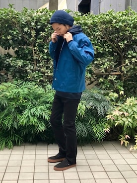 「ADAM ET ROPE'（アダムエロペ）のアイテム（パーカー）」を使った、suzukiさん（メンズ・177cm）の秋コーディネート