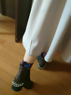 「大阪旅行」｜「アイテム（ブーツ）」を使った、しらたきさん（レディース・154cm）の春コーディネート