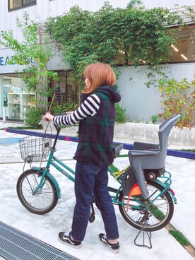 「公園コーデ」｜「アイテム（その他アウター）」を使った、shumiryoさん（レディース・155cm）の秋コーディネート