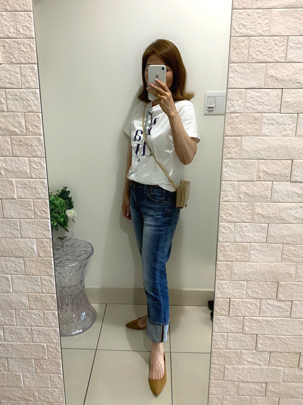 「カジュアルコーデ、大人カジュアル、デニム、RED CARD、Spick & Span(Spick & Span)、BEAMS、60代コーデ」｜「redcardのアイテム（デニムパンツ、ブルー系）」を使った、ts.styleさん（レディース・159cm）の春コーディネートの1枚目の写真