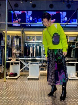 「DIESEL OSAKA」｜「アイテム（ブーツ）」を使った、P-さん（レディース・163cm）の冬コーディネート