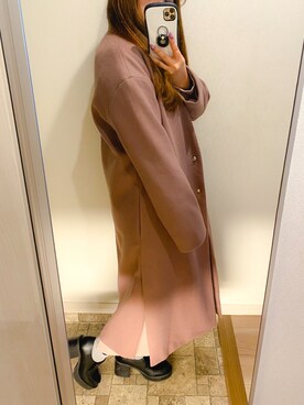 「GRL（グレイル）のアイテム（ローファー）」を使った、* 𝙠𝙧𝙣 *さん（レディース・148cm）の冬コーディネート
