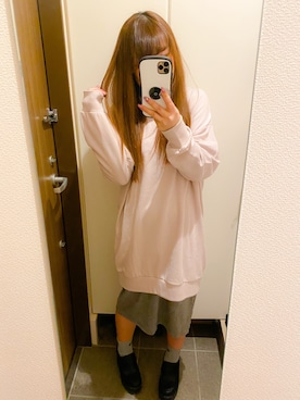 「GRL（グレイル）のアイテム（ローファー）」を使った、* 𝙠𝙧𝙣 *さん（レディース・148cm）の冬コーディネート