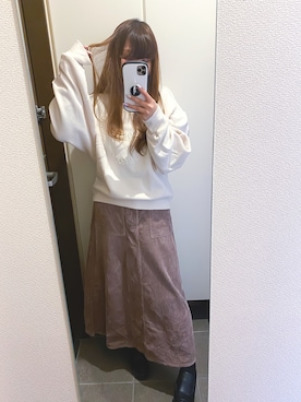「GRL（グレイル）のアイテム（ローファー）」を使った、* 𝙠𝙧𝙣 *さん（レディース・148cm）の冬コーディネート