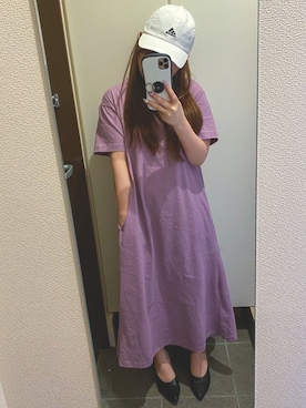 「GU（ジーユー）のアイテム（ワンピース/ドレス）」を使った、* 𝙠𝙧𝙣 *さん（レディース・148cm）の春コーディネート