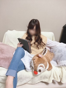「おうちスタイル」｜「アイテム（シャツワンピース）」を使った、* 𝙠𝙧𝙣 *さん（レディース・148cm）の春コーディネート