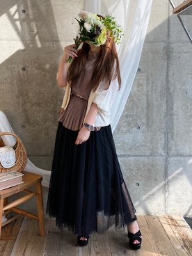 「Bou Jeloud（ブージュルード）のアイテム」を使った、* 𝙠𝙧𝙣 *さん（レディース・148cm）の春コーディネート