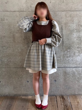 「パワショル」｜「アイテム（チュニック）」を使った、* 𝙠𝙧𝙣 *さん（レディース・148cm）の夏コーディネート