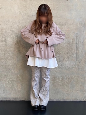 「ラフコーデ」｜「アイテム（チュニック）」を使った、* 𝙠𝙧𝙣 *さん（レディース・148cm）の冬コーディネート