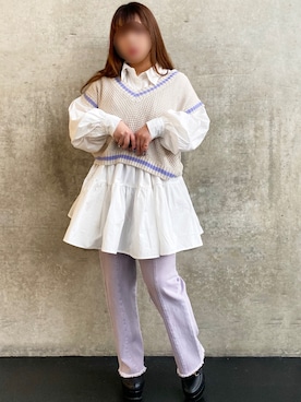 「GRL（グレイル）のアイテム（シャツワンピース）」を使った、* 𝙠𝙧𝙣 *さん（レディース・148cm）の春コーディネート