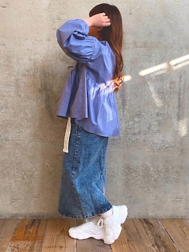 「GRL（グレイル）のアイテム（スニーカー）」を使った、* 𝙠𝙧𝙣 *さん（レディース・148cm）の春コーディネート