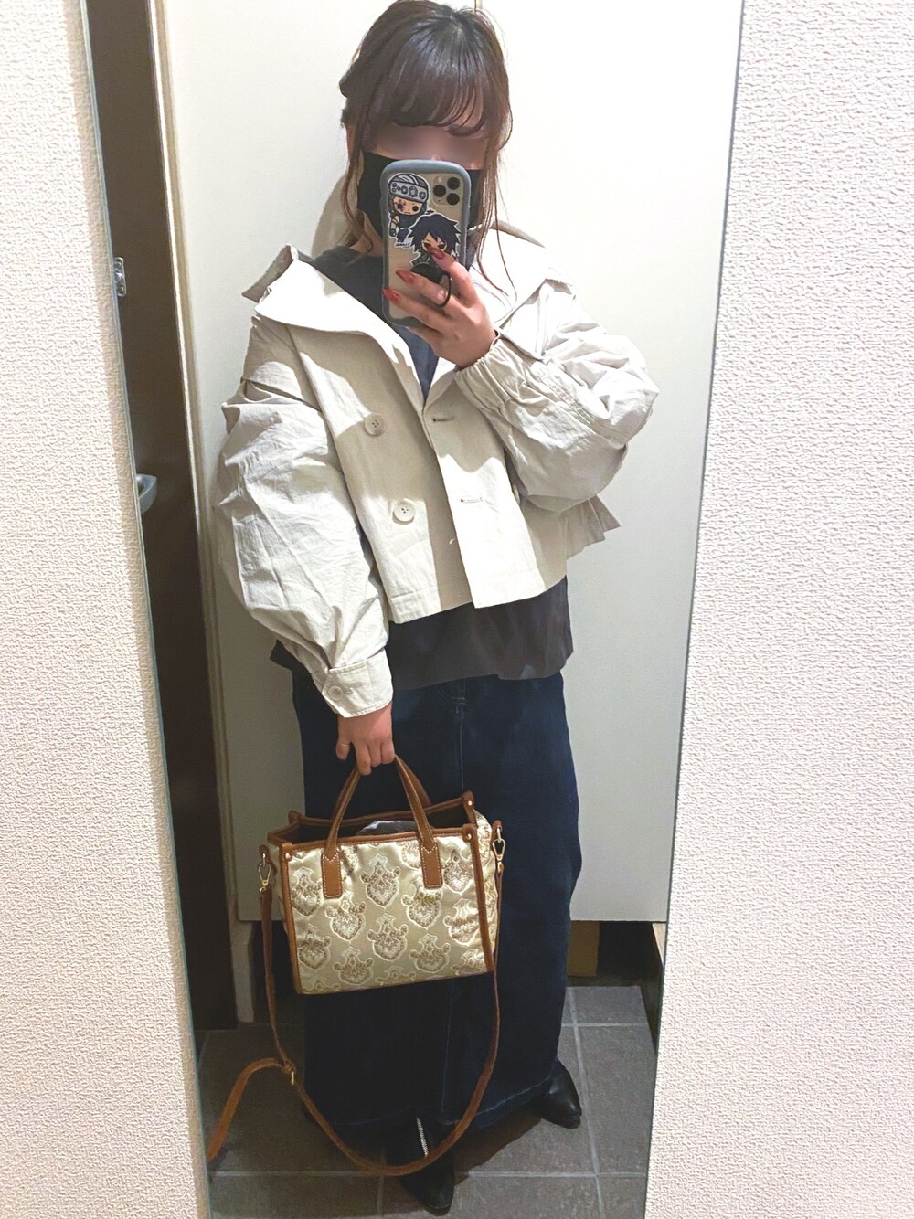 「オトナ女子、シンプルコーデ、きれいめカジュアル、春カラースタイル、休日スタイル、今日のコーデ、ゆったりコーデ、ゆるコーデ、低身長、ホワイト」｜「SNIDELのアイテム（ジャケット/アウター、ホワイト系）」を使った、* 𝙠𝙧𝙣 *さん（レディース・148cm）の春コーディネートの1枚目の写真