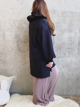 「アイテム（ルームウェア/パジャマ、ブラック系）」を使った、* 𝙠𝙧𝙣 *さん（レディース・148cm）の春コーディネート