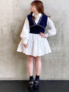 「GRL（グレイル）のアイテム（シャツワンピース）」を使った、* 𝙠𝙧𝙣 *さん（レディース・148cm）の春コーディネート