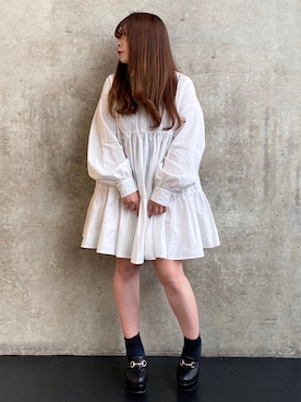 「GRL（グレイル）のアイテム（シャツワンピース）」を使った、* 𝙠𝙧𝙣 *さん（レディース・148cm）の春コーディネート
