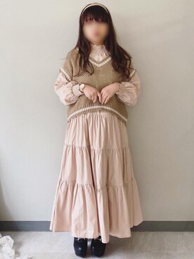 「WEGO（ウィゴー）のWEGO/ワイドカチューシャ（カチューシャ）」を使った、* 𝙠𝙧𝙣 *さん（レディース・148cm）の春コーディネート