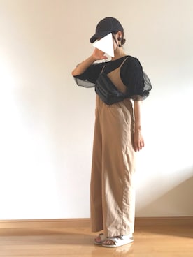 「grove（グローブ）のアイテム（サロペット/オーバーオール）」を使った、Chihaさん（レディース・158cm）の夏コーディネート