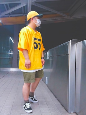 「AFTERBASE（アフターベース）のアイテム」を使った、ほっしーさん（メンズ・162cm）の夏コーディネート