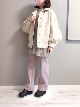 「one after another NICE CLAUP（ワンアフターアナザーナイスクラップ）のアイテム（アンサンブル）」を使った、nicoさん（レディース・153cm）の春コーディネート
