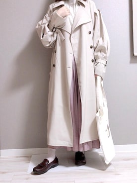 「apres jour（アプレジュール）のアイテム（トレンチコート）」を使った、nicoさん（レディース・153cm）の春コーディネート
