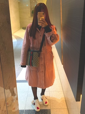 「DIESEL（ディーゼル）のアイテム（その他アウター）」を使った、ERIKAさん（レディース・156cm）の冬コーディネート