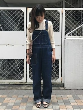 「cepo（セポ）のアイテム（オールインワン・サロペット）」を使った、cepo公式さん（レディース・159cm）の秋コーディネート