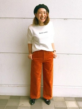 「cepo.」｜「アイテム（ハンチング/ベレー帽）」を使った、cepo公式さん（レディース・158cm）の秋コーディネート